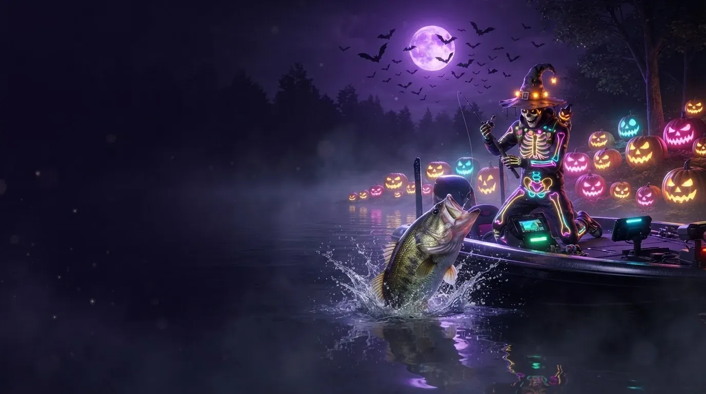 Big Bass Halloween — иллюстрация к слоту Pragmatic Play (Хэллоуин, рыбалка)