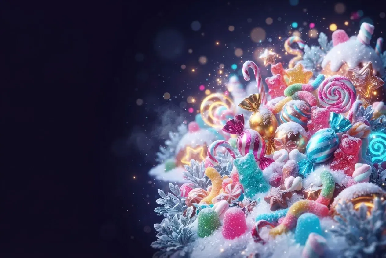 Sweet Bonanza Xmas — сцена из игры, иллюстрация